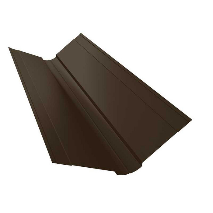 Планка ендовы верхней фигурной 150x150 0,45 Drap RR 32 темно-коричневый - фото №1