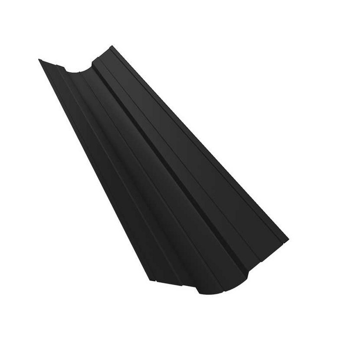 Планка ендовы верхней фигурной 70x70 0,5 Quarzit lite RAL 9005 черный - фото №1