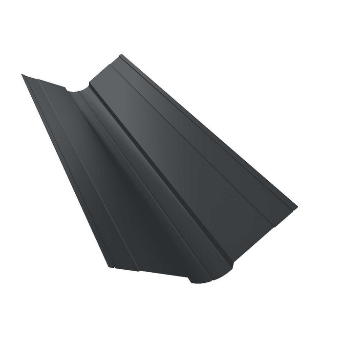 Планка ендовы верхней фигурной 100x100 0,45 Drap ST RAL 7016 - фото №1