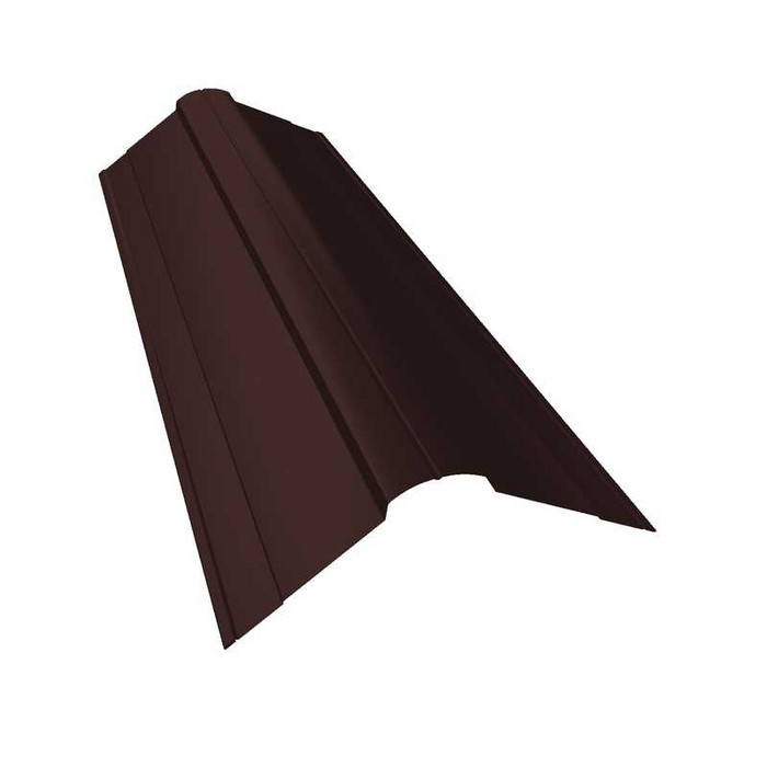 Планка конька фигурного 100x100 0,5 GreenСoat Pural RR 887 шоколадно-коричневый (RAL 8017 шоколад) - фото №1