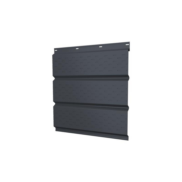 Софит металлический полная перфорация 0,5 Quarzit Pro Matt с пленкой RAL7024 мокрый асфальт